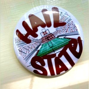 3 inch GAME DAY BUTTON Hail State MSU Bulldogs
